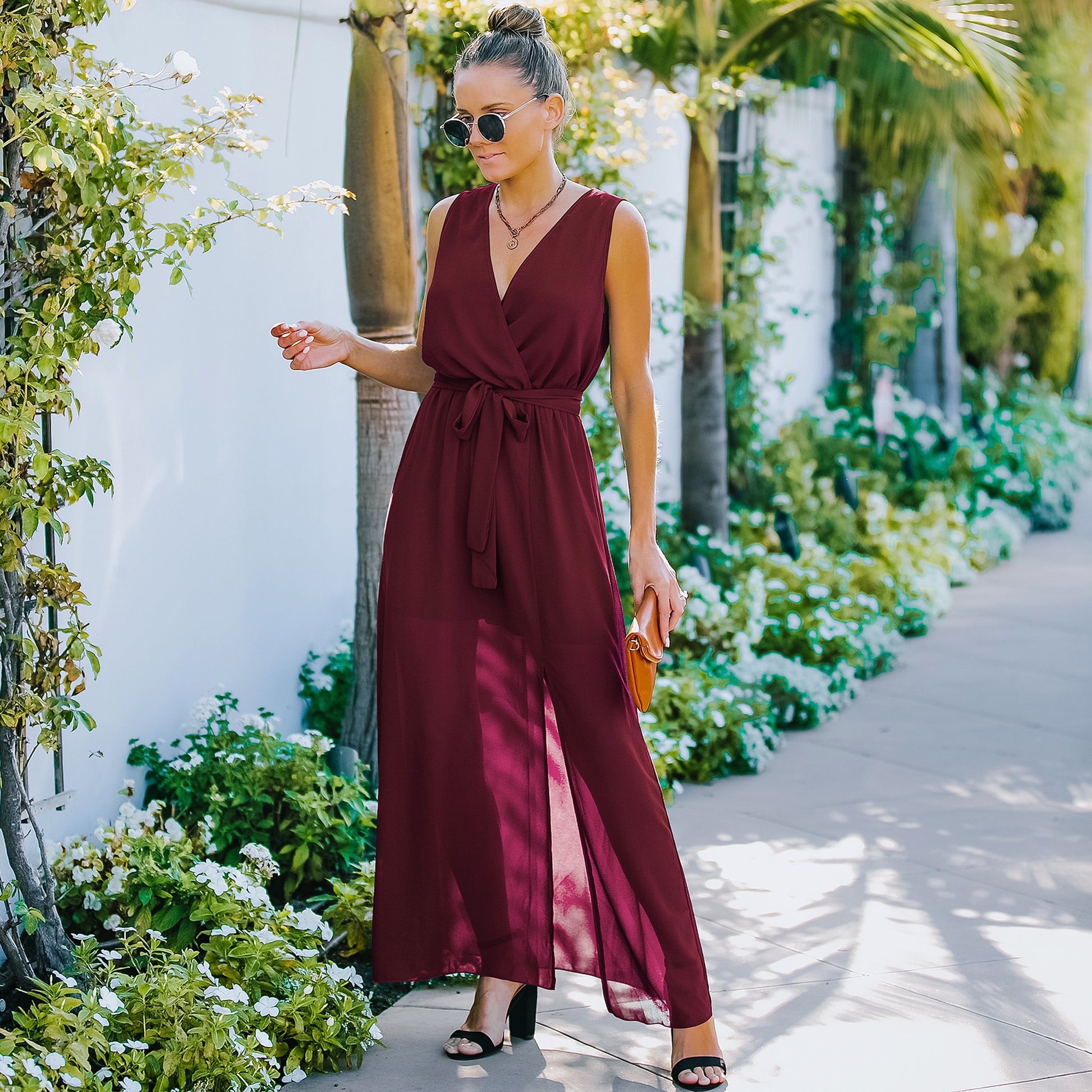 European And American V Neck Dress Women's Long Skirt - enhanced image 16