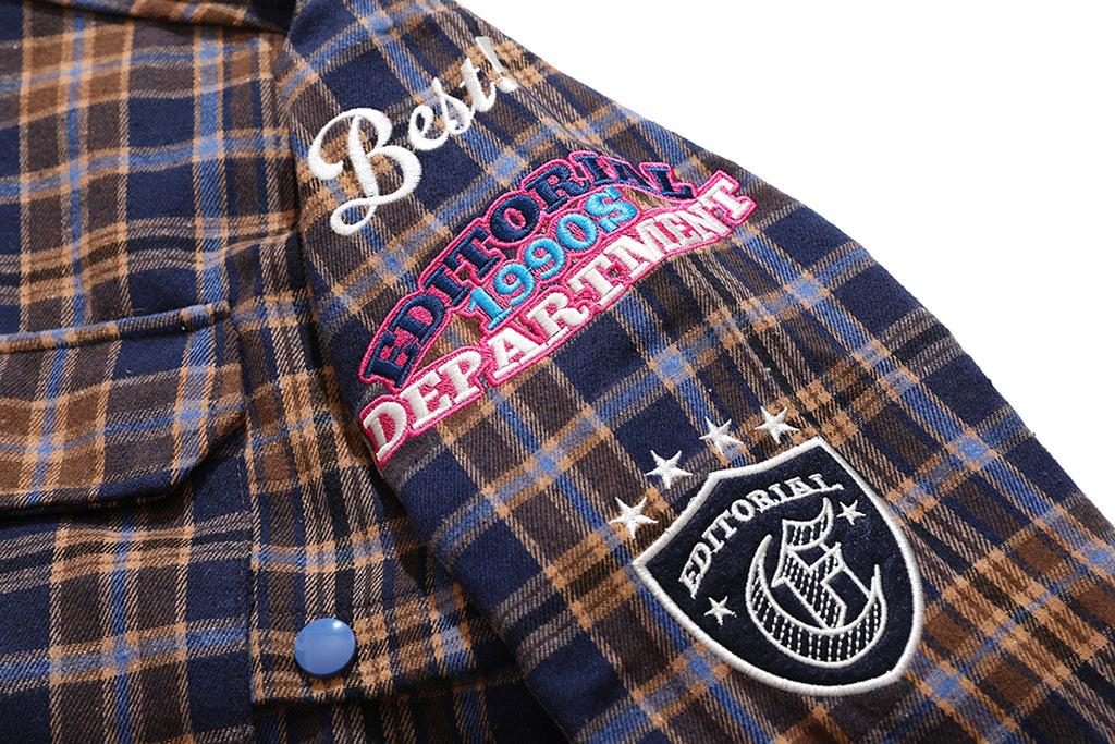 Fashion Brand Plaid Long Sleeve DressShirt Coat Jacket Men & Women - enhanced image 16