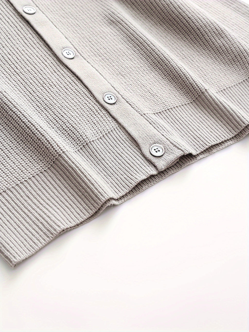 Fashion Solid Color Simple Men's Knitwear Cardigan Sweater Coat - enhanced image 16