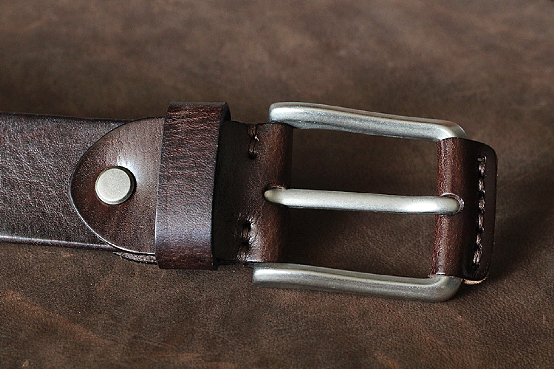 First Layer Cowhide Handmade Belt Men's Pin Buckle Belt - enhanced image 16