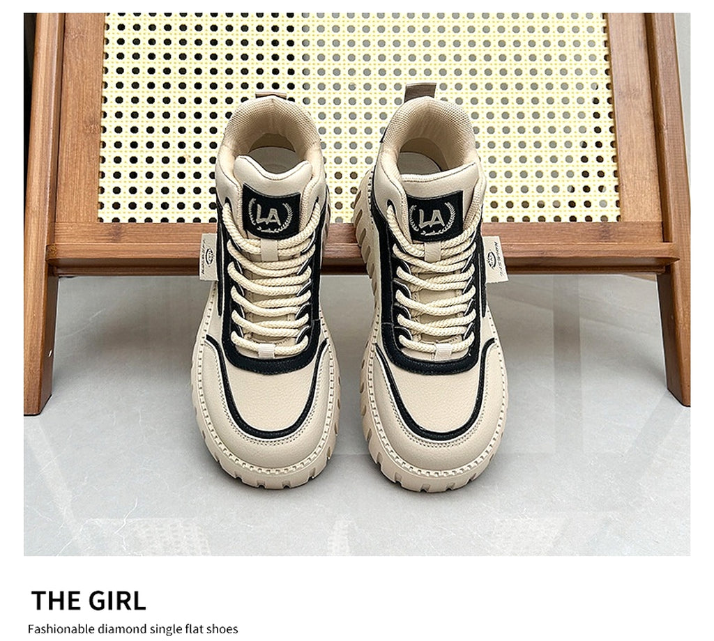 Fleece-lined Warm White Shoes For Women High-top Board Shoe - enhanced image 16
