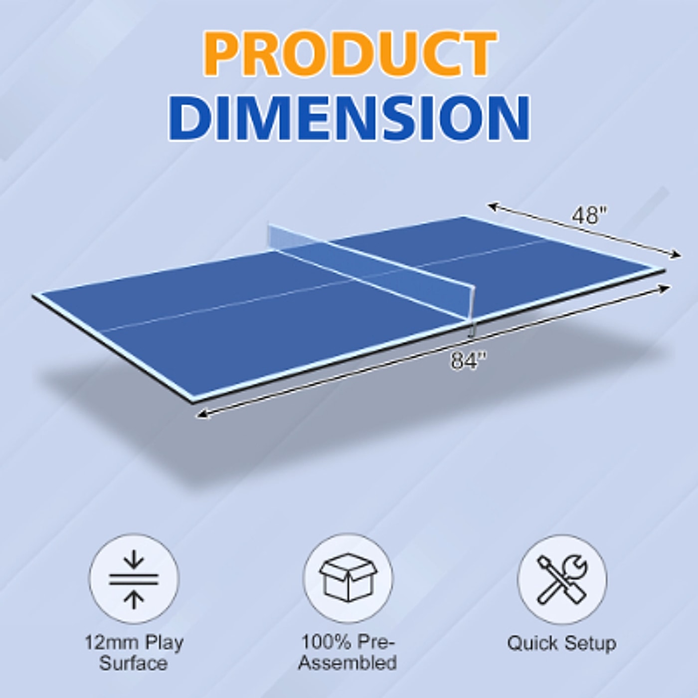 GameMaster™ – 7ft Foldable Ping Pong Tabletop Conversion Board (US Warehouse) - enhanced image 16