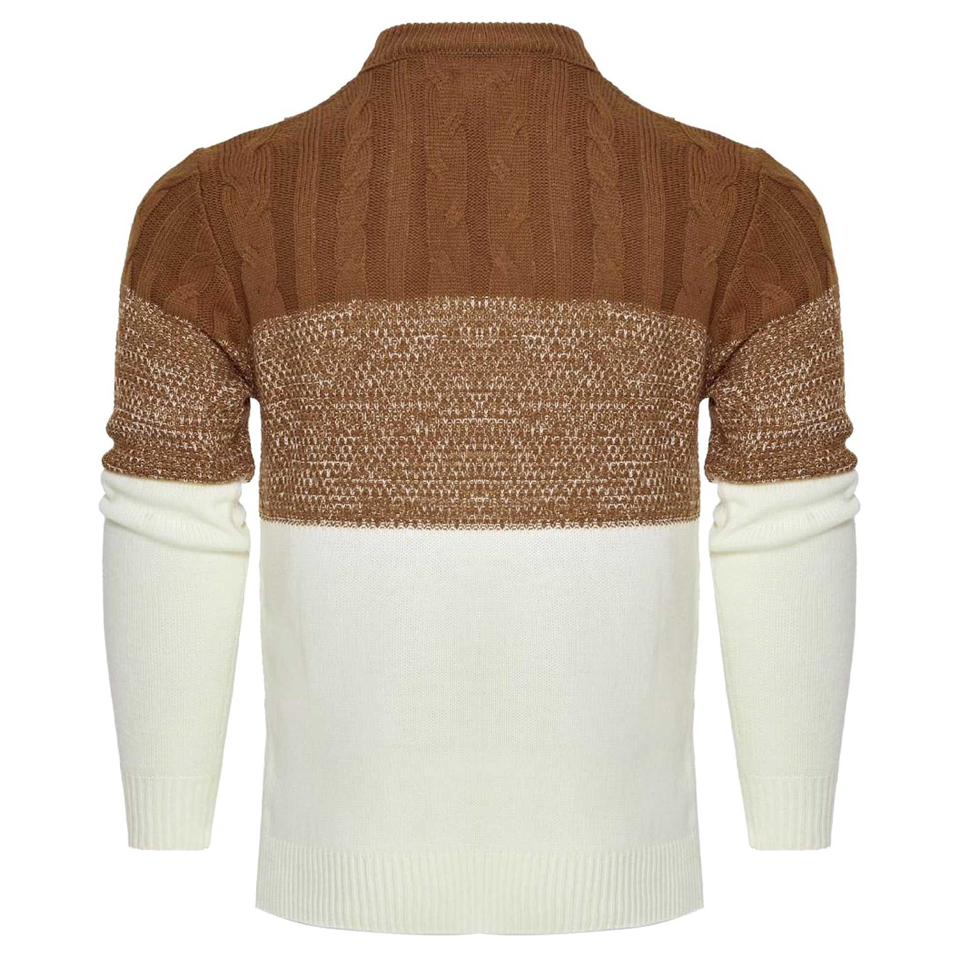 Men's Casual Color Block Long Sleeve Cable Knit Pullover Sweater - enhanced image 16