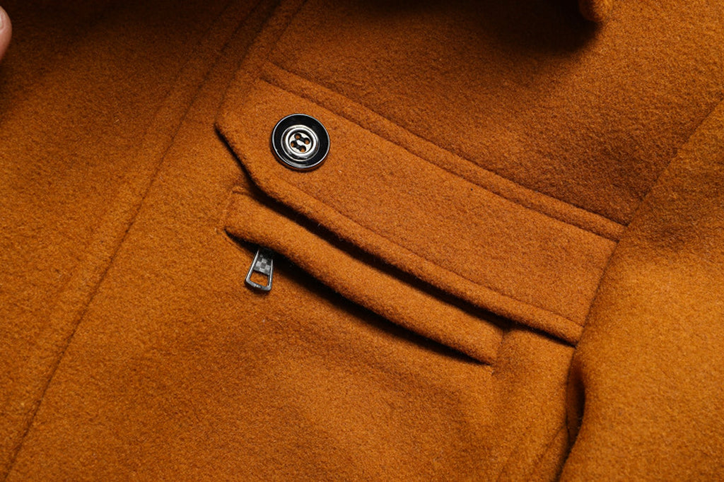 Men's Wool Woolen Thickened Overcoat Jacket - enhanced image 16
