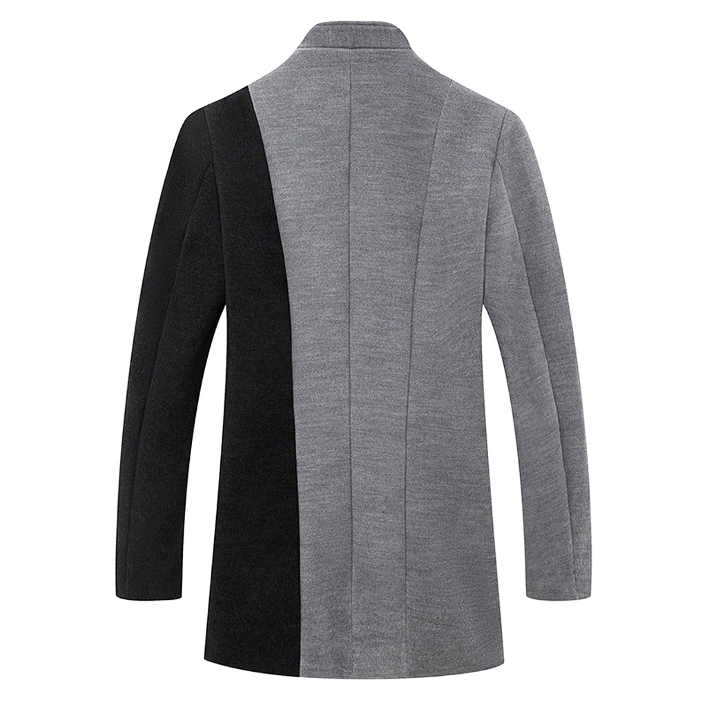 Mid-length Color Matching Single-breasted Trench Coat Woolen Plus Size Casual - enhanced image 16