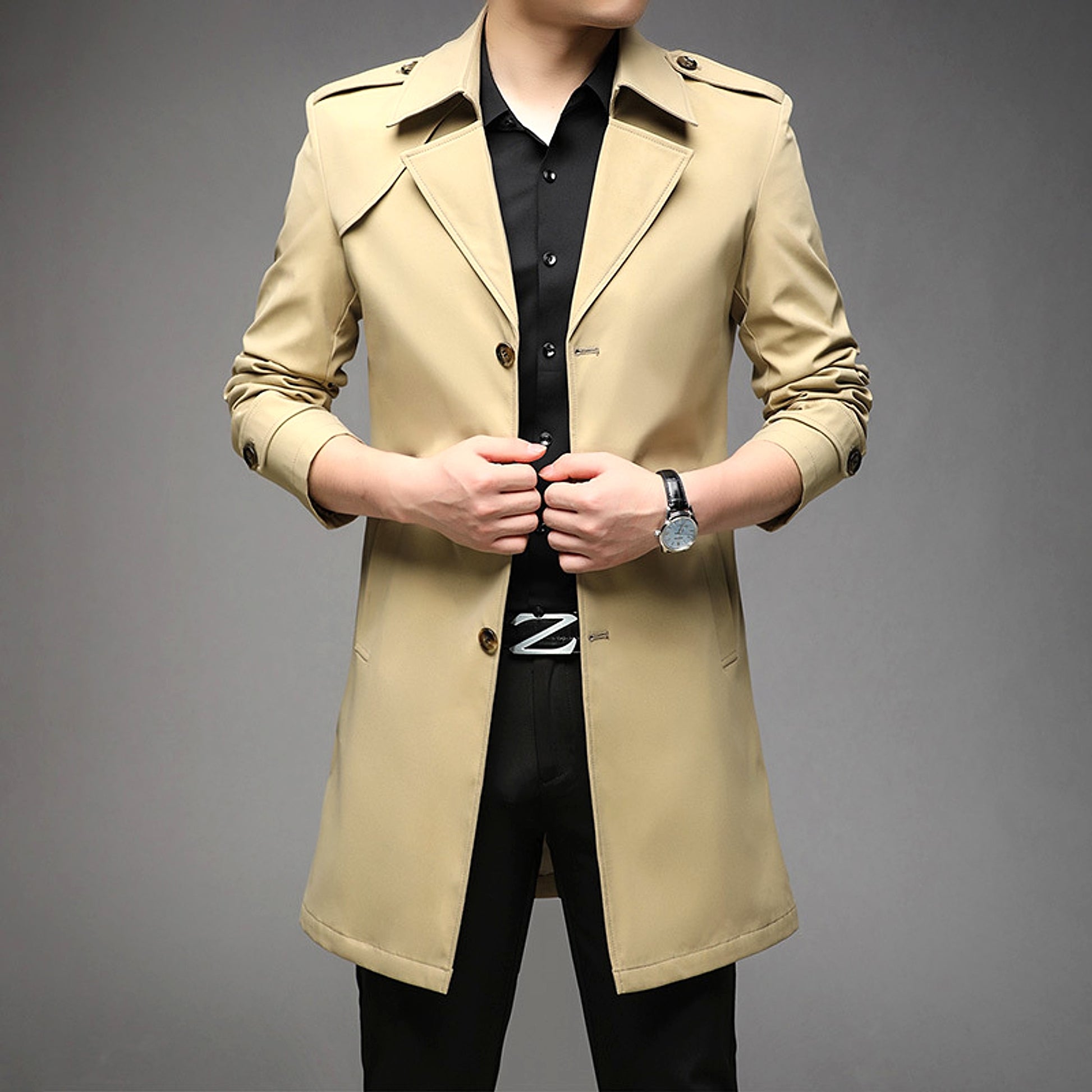 UrbanLayer™ – Mid-Length Trench Coat for Men - enhanced image 16