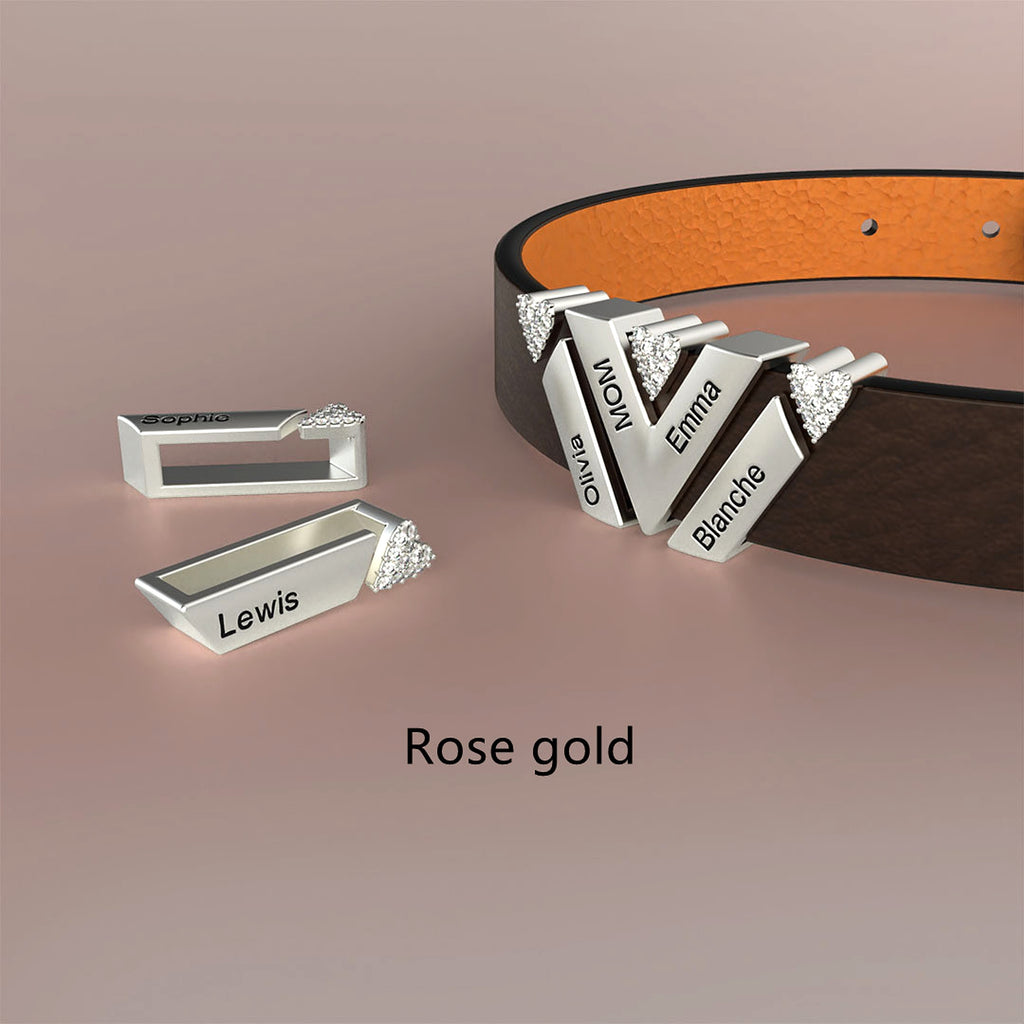 New Leather DIY Lettering Bracelet Drill Buckle - enhanced image 16