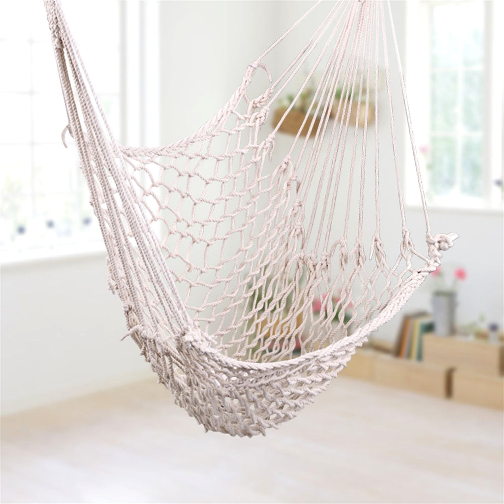 SolunaWeave™ – Cotton Rope Hanging Chair (Beige) - enhanced image 16