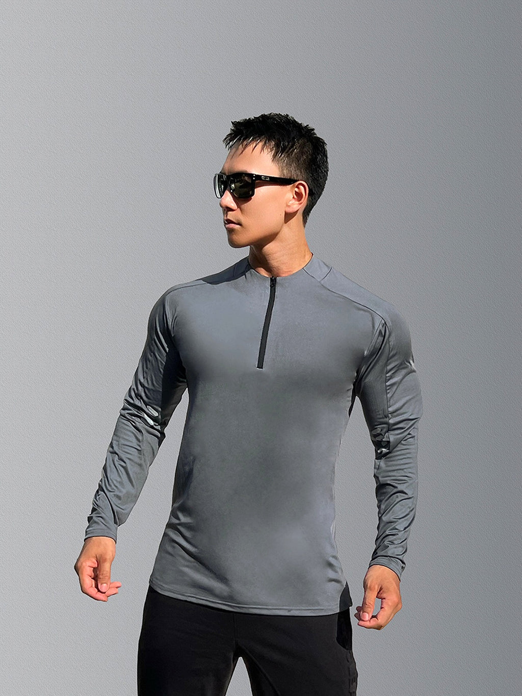Sports Fitness Men's Long Sleeve Top Zip-up Shirt Trousers Two-piece Suit - enhanced image 16