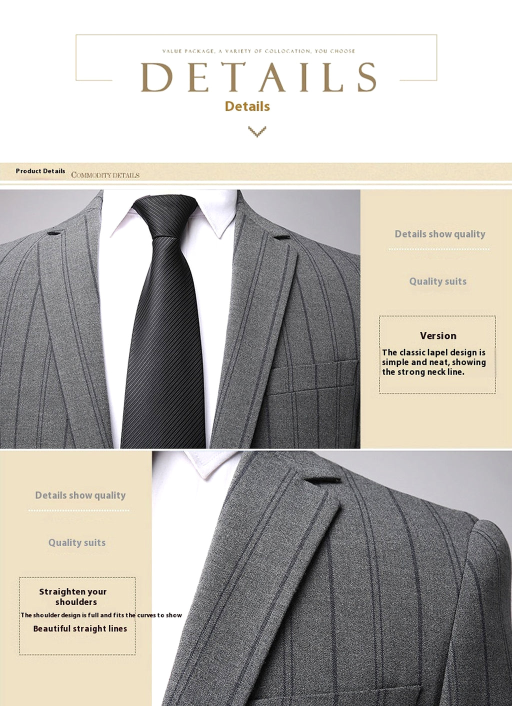Graysven™ – Slim Striped Wedding & Business Suit - enhanced image 16