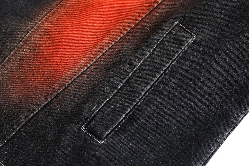A1. Color Matching Cat Raw-cut Edges Washed And Worn Loose Lapels Coat Fashion - enhanced image 17