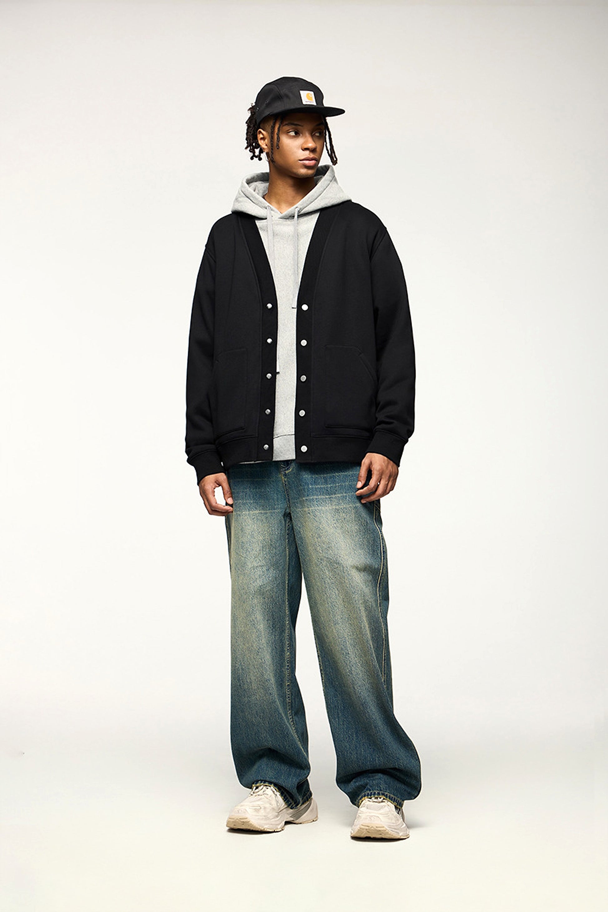 Flame Single-layer Fleece-lined Cardigan Coat Loose-fitting Casual Pullover - enhanced image 17