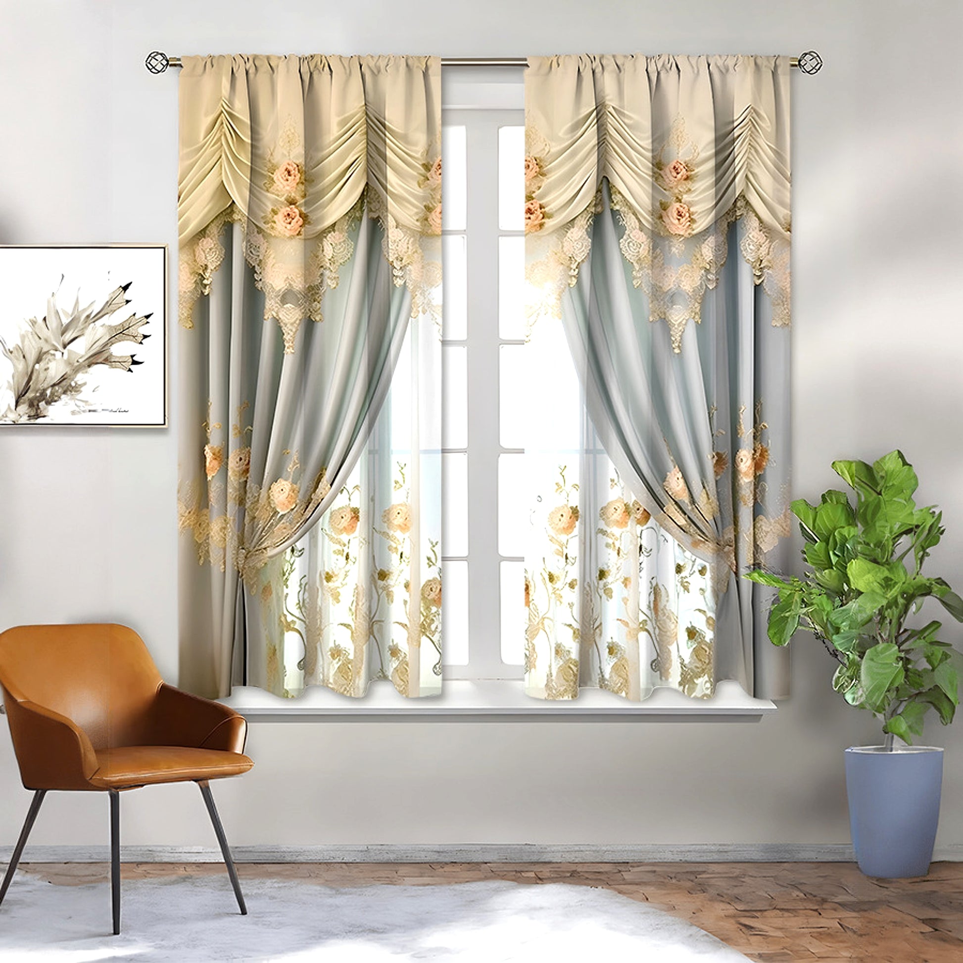 Floréalis™ – European Floral Embroidered Curtain Panel - enhanced image 17
