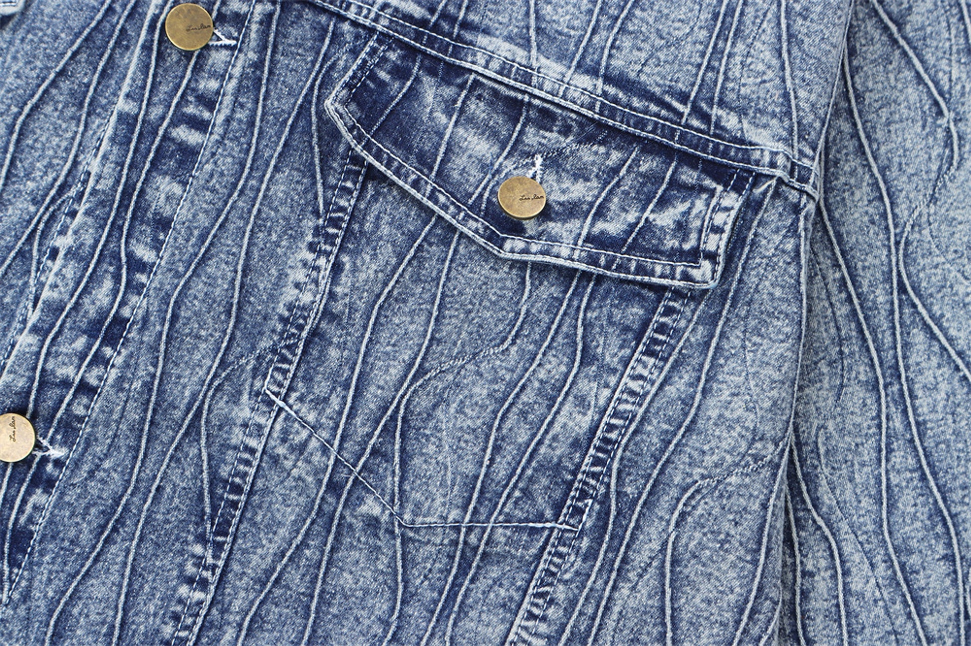 Jacquard Stone Washed Denim Jacket For Men And Women - enhanced image 17