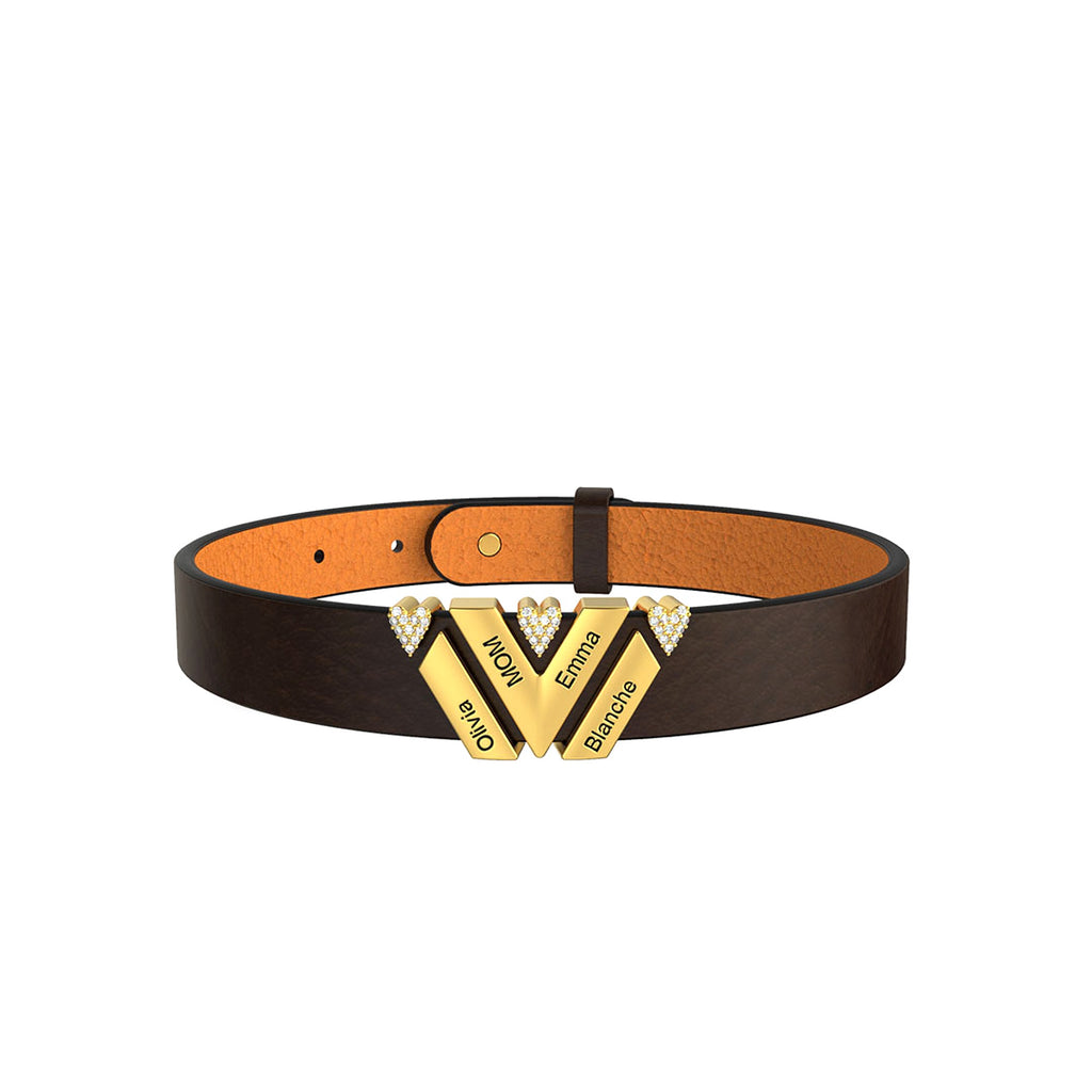 New Leather DIY Lettering Bracelet Drill Buckle - enhanced image 17