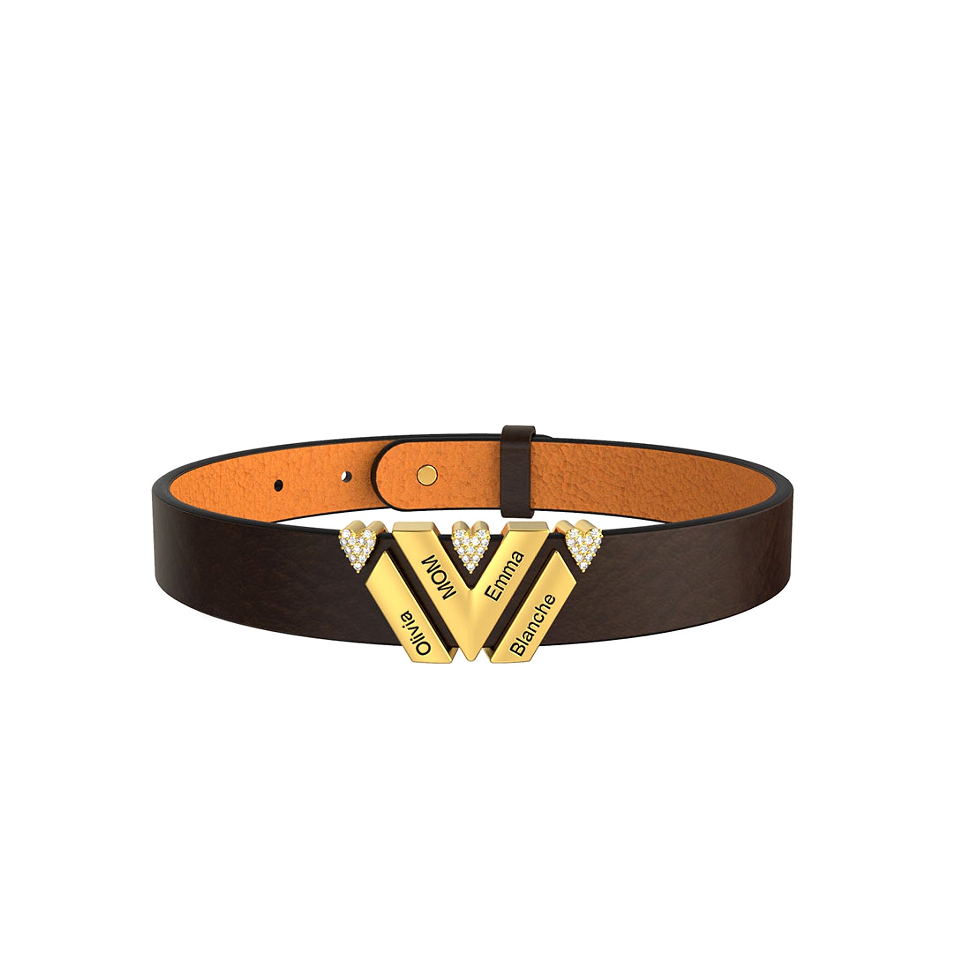 New Leather DIY Lettering Bracelet Drill Buckle - enhanced image 17