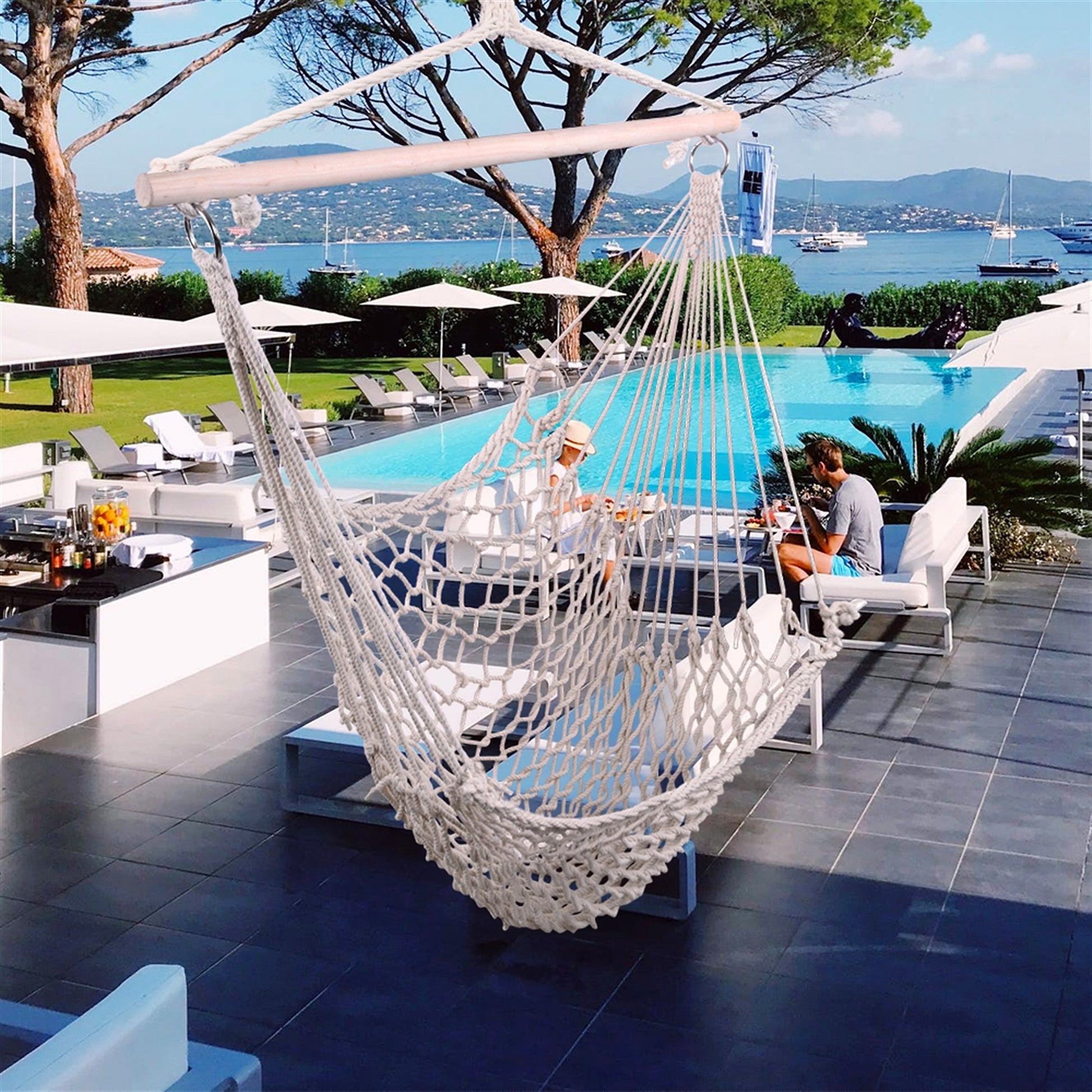 SolunaWeave™ – Cotton Rope Hanging Chair (Beige) - enhanced image 17