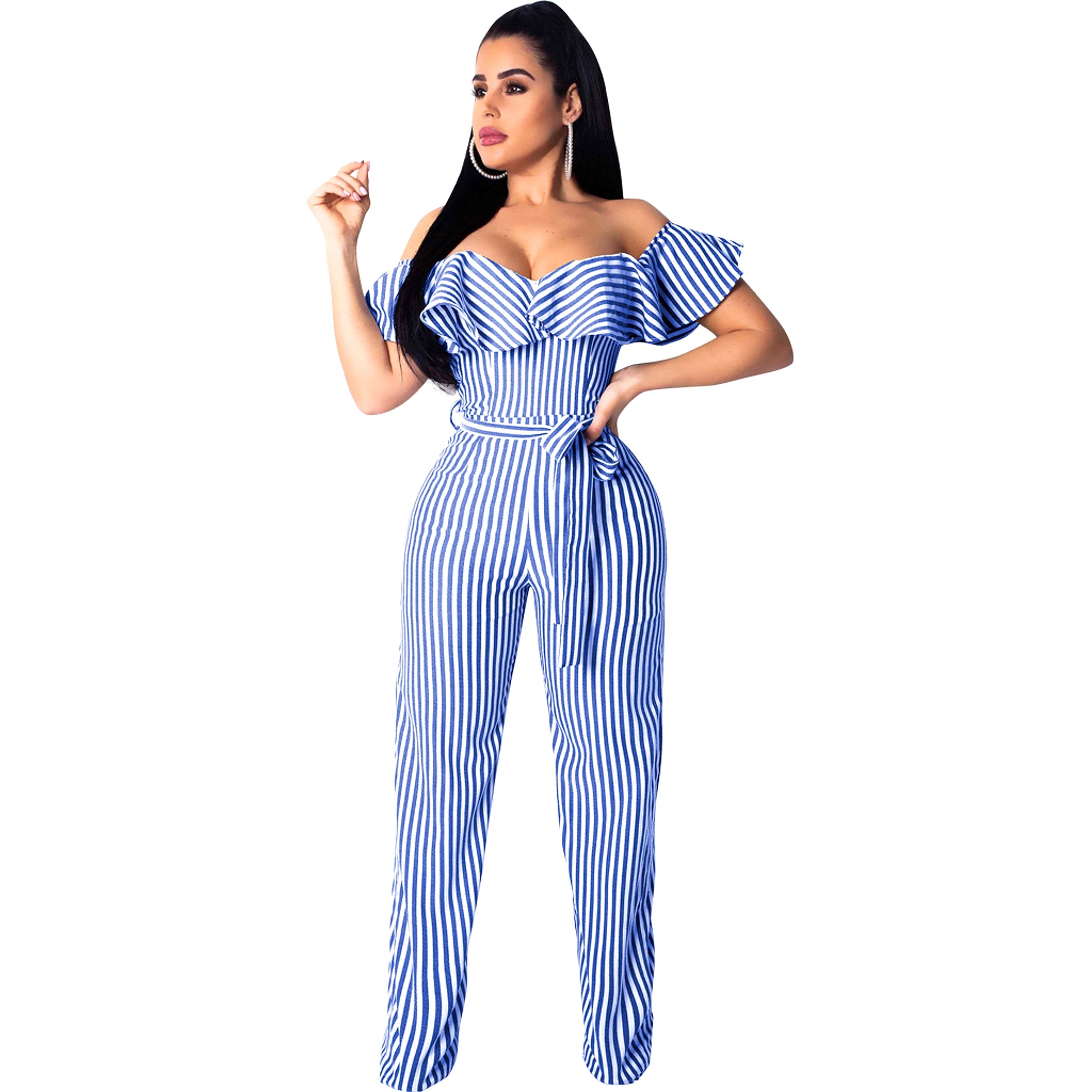 striped jumpsuit - enhanced image 17