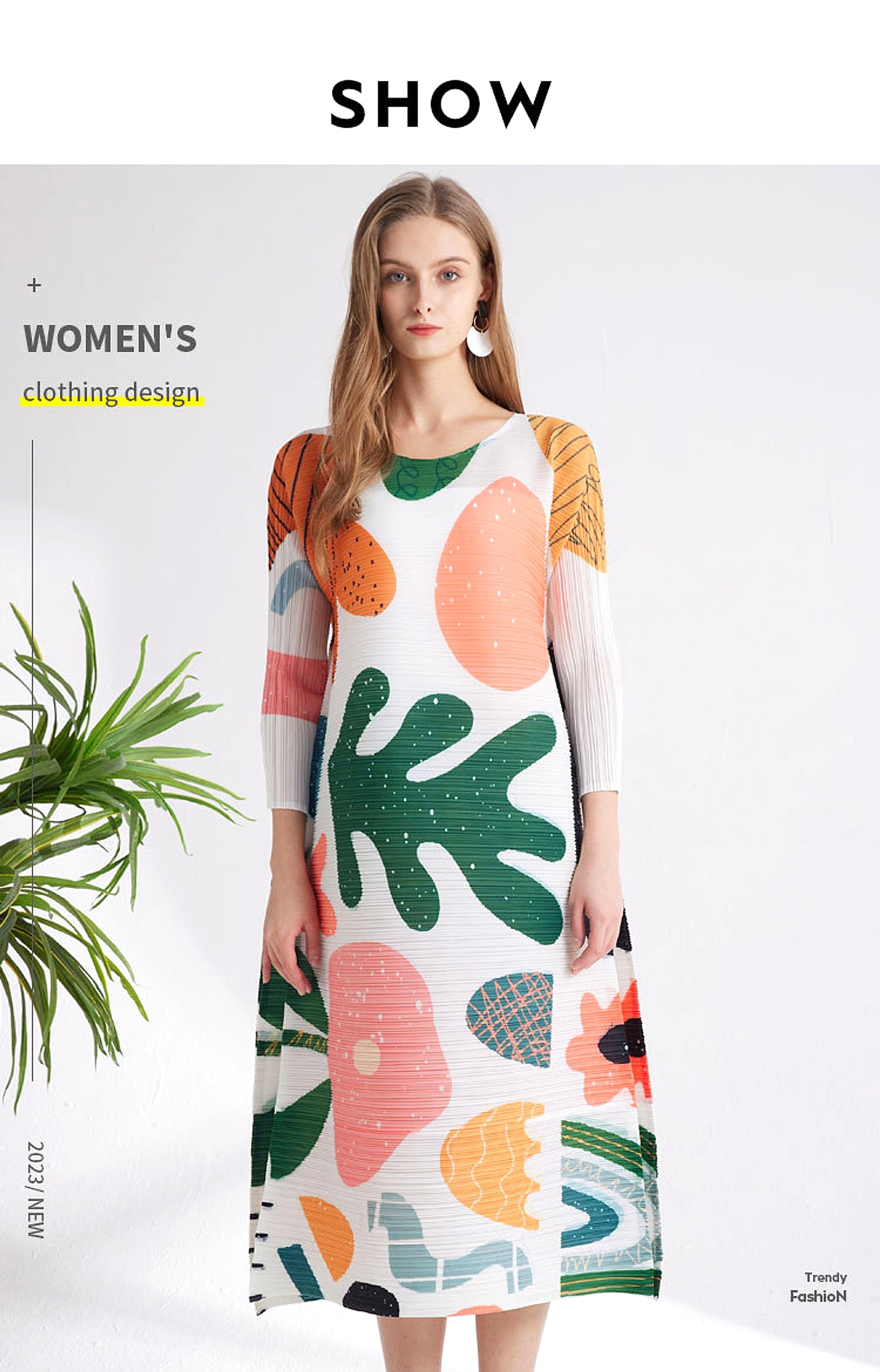 Women's Printed Niche Comfortable Pleated Fashion Dress - enhanced image 17