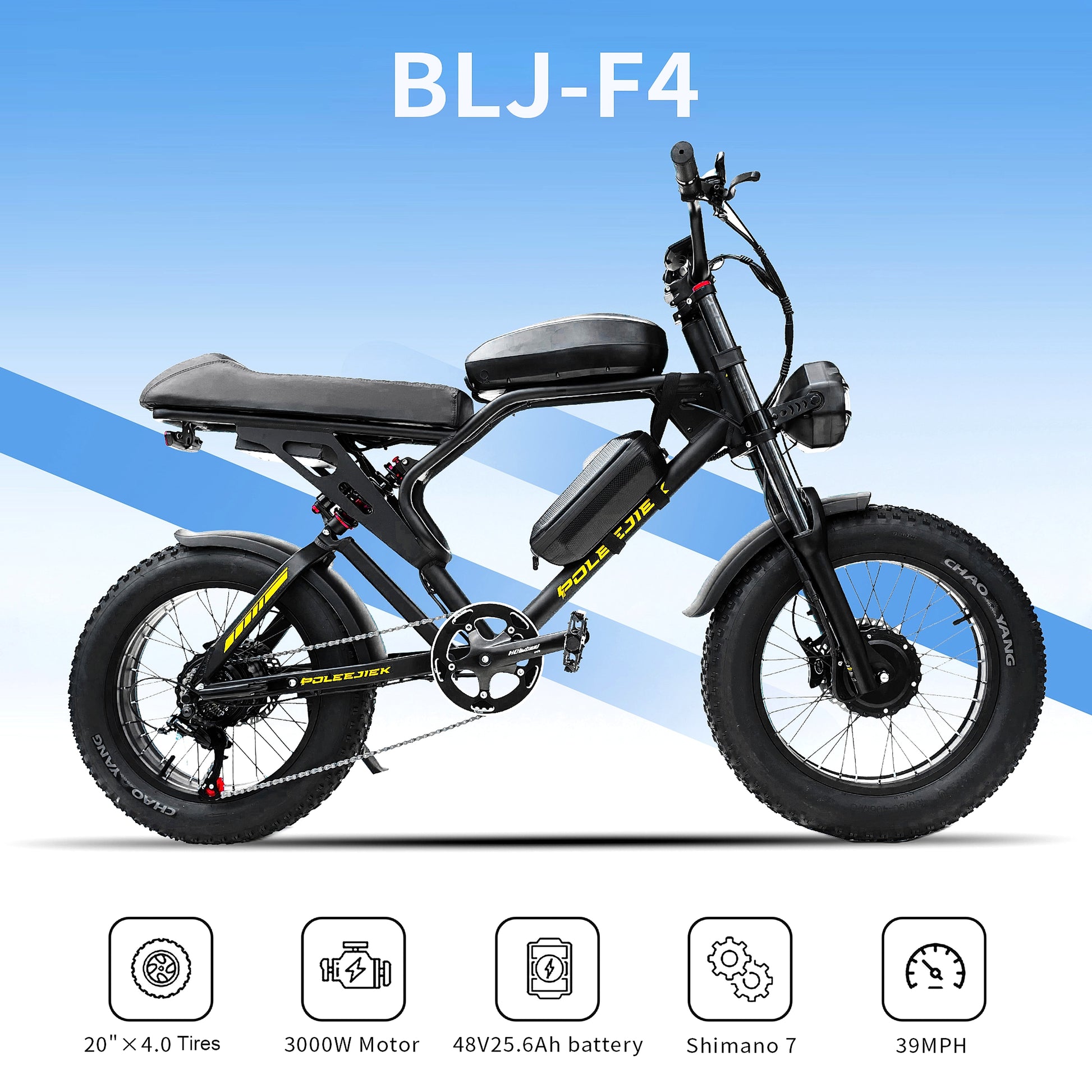⚡ BLJ-F4 RetroCruze™ – 20" Fat Tire Urban Electric Bike (1500W Dual Motor, 100KM Range) - enhanced image 18