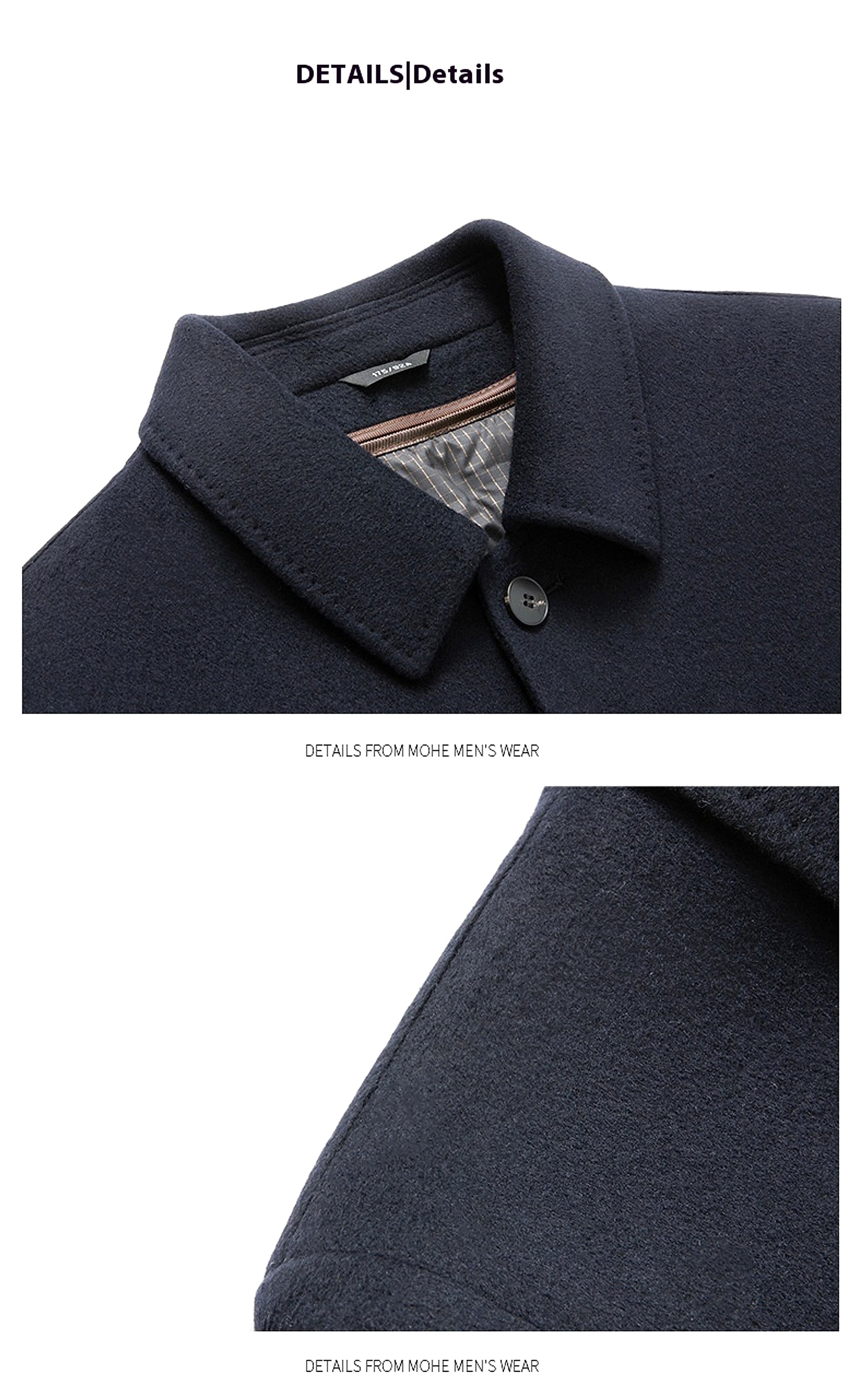 Double-sided Wool Overcoat Men's Winter Down Feather Liner High-end Long Business - enhanced image 18