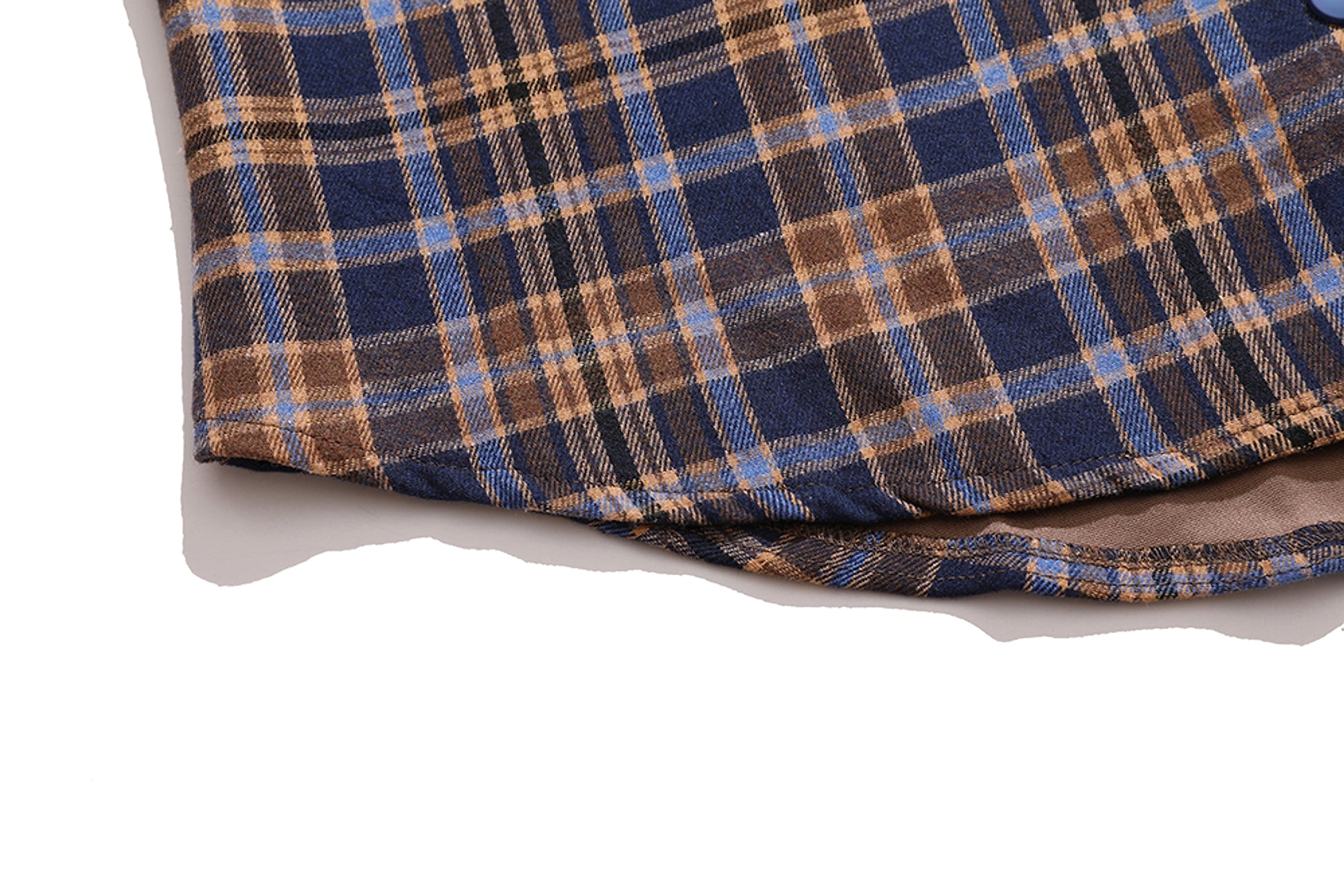 Fashion Brand Plaid Long Sleeve DressShirt Coat Jacket Men & Women - enhanced image 18