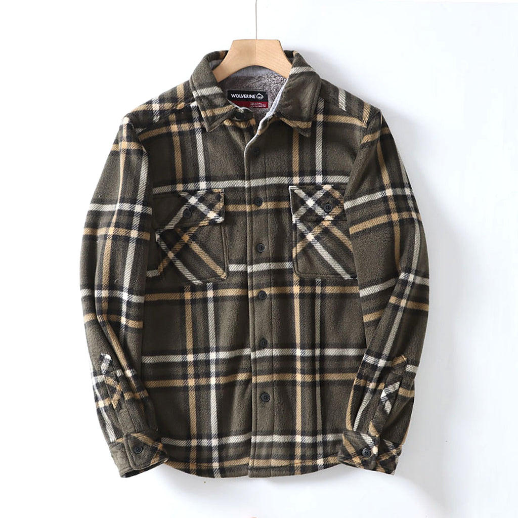 Flannel Plaid Warm Leisure Lapel Long Sleeve DressShirt - enhanced image 18