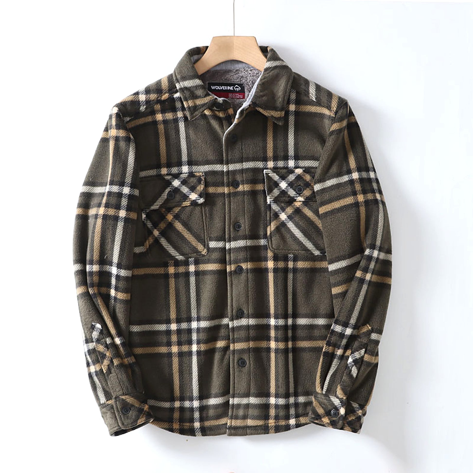 Flannel Plaid Warm Leisure Lapel Long Sleeve DressShirt - enhanced image 18