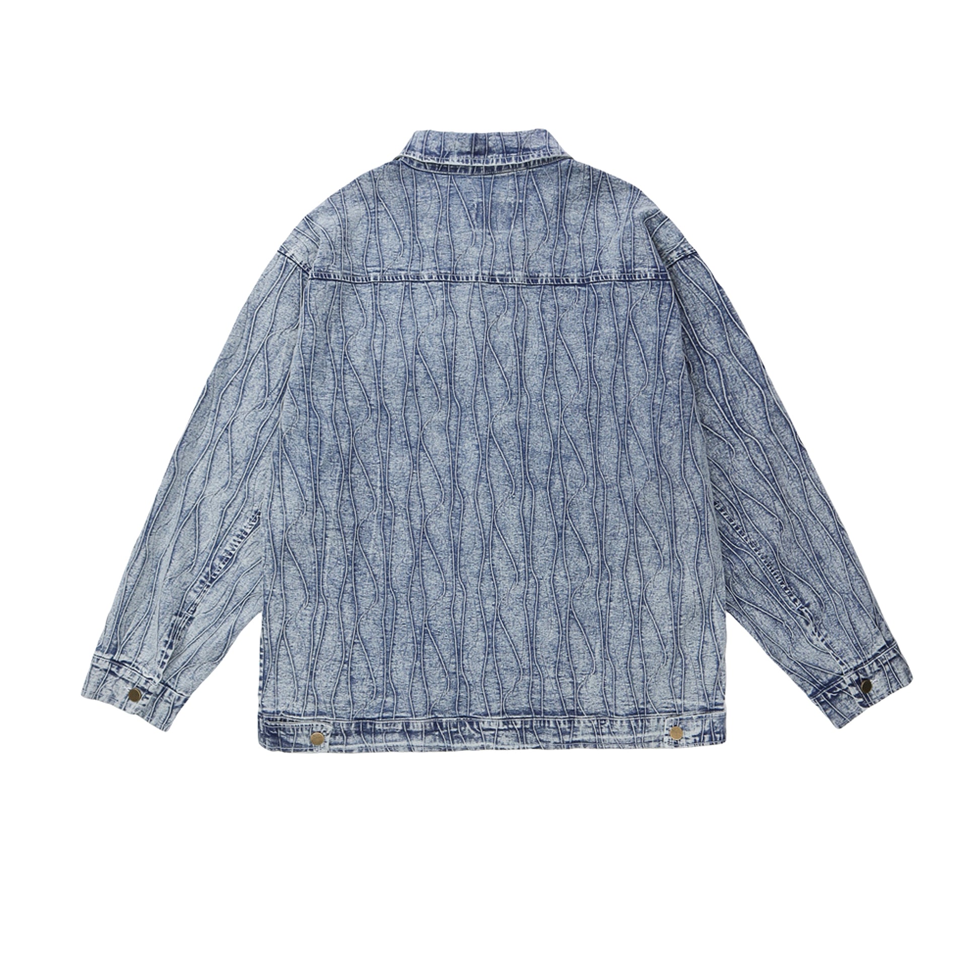 Jacquard Stone Washed Denim Jacket For Men And Women - enhanced image 18