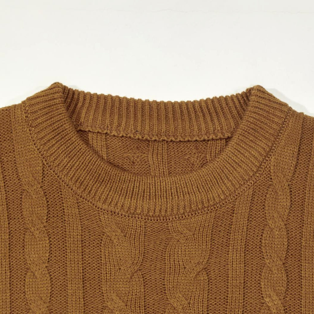 Men's Casual Color Block Long Sleeve Cable Knit Pullover Sweater - enhanced image 18