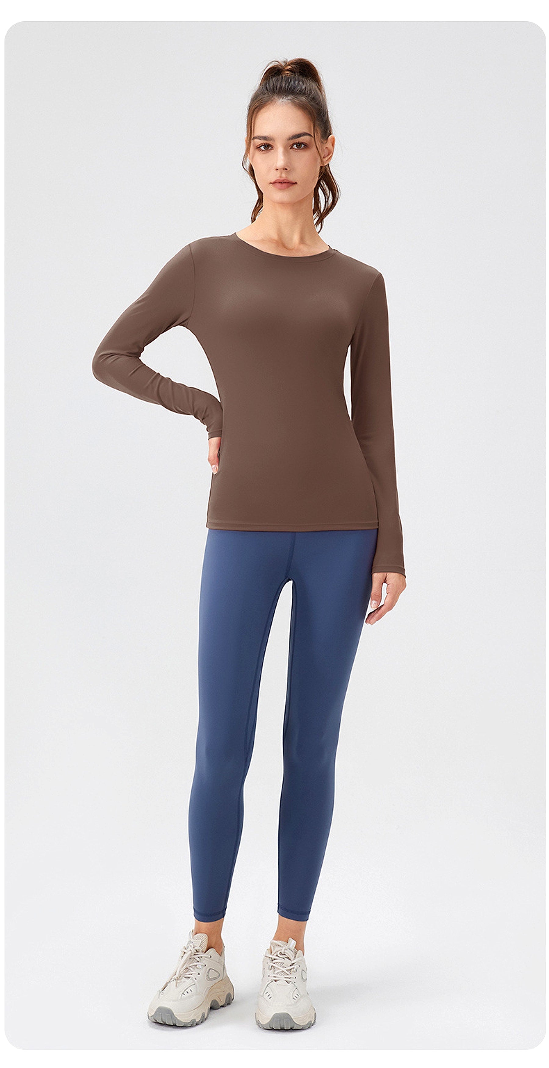 T. Skinny Slimming Nude Feel High Elastic Yoga Leggings Workout Clothes - enhanced image 18