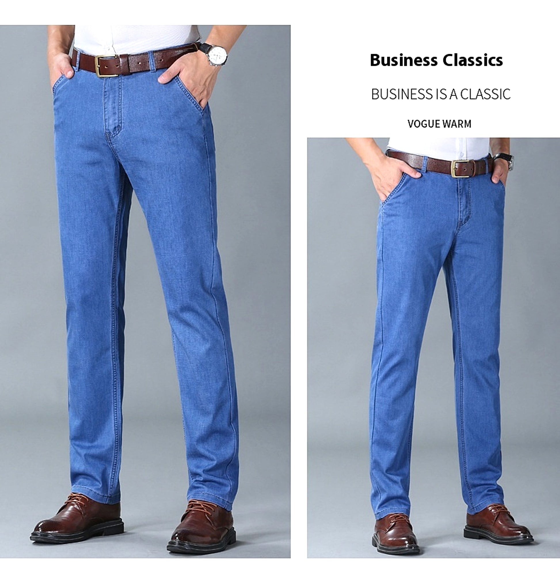 Thin Summer Cotton Elastic Ice Silk Quality Mid-high Waist Jeans - enhanced image 18