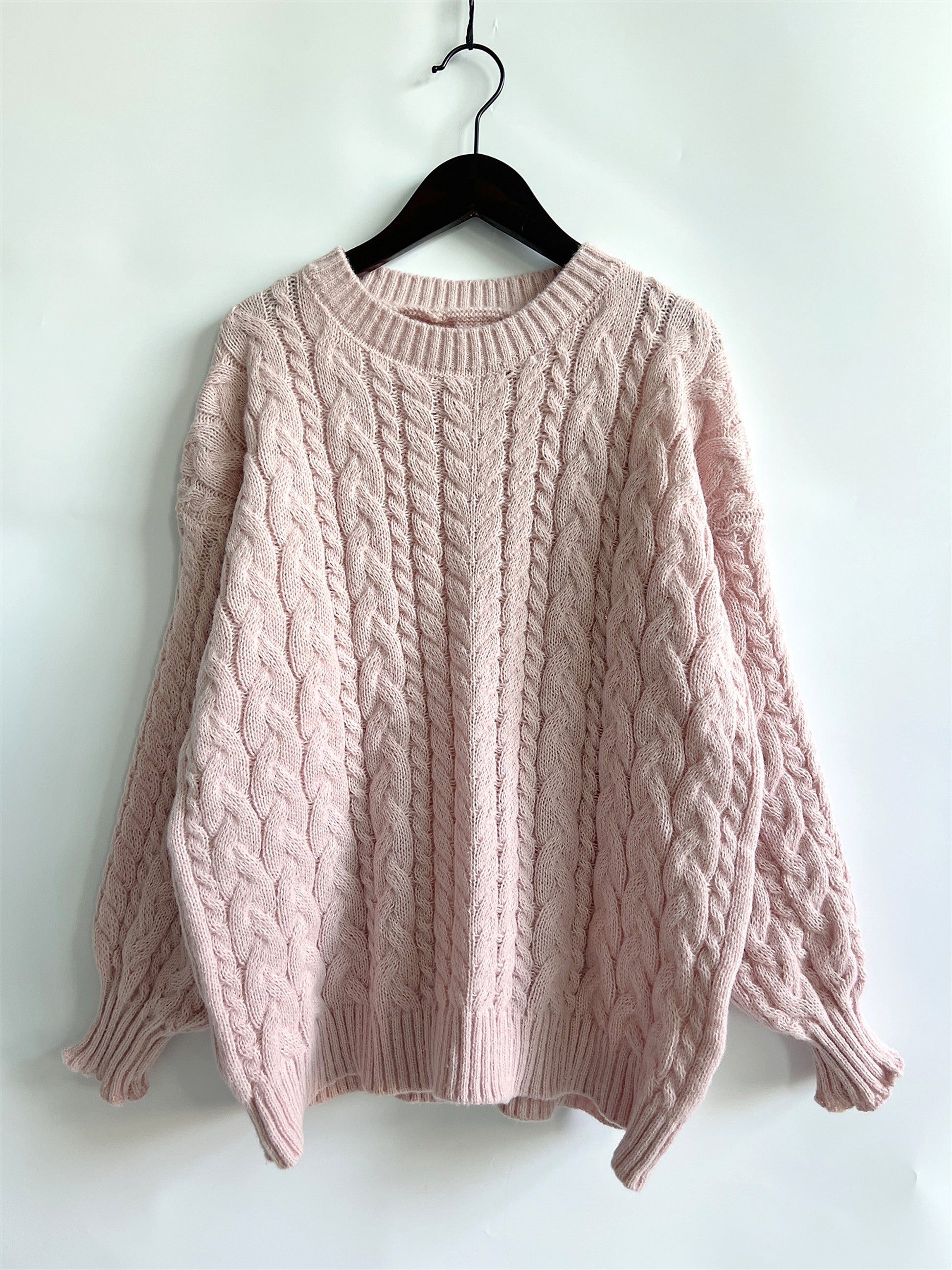 Vintage Vertical Stripes Twist Round Neck Long Sleeve Knitted Pullover Thick Needle Sweater For Women - enhanced image 18