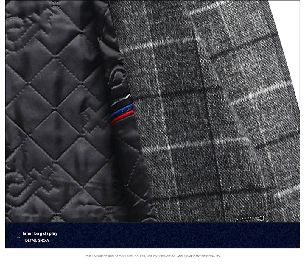 25 Edition – Men’s Wool-Blend Plaid Business Overcoat (Mid-Length) - enhanced image 19