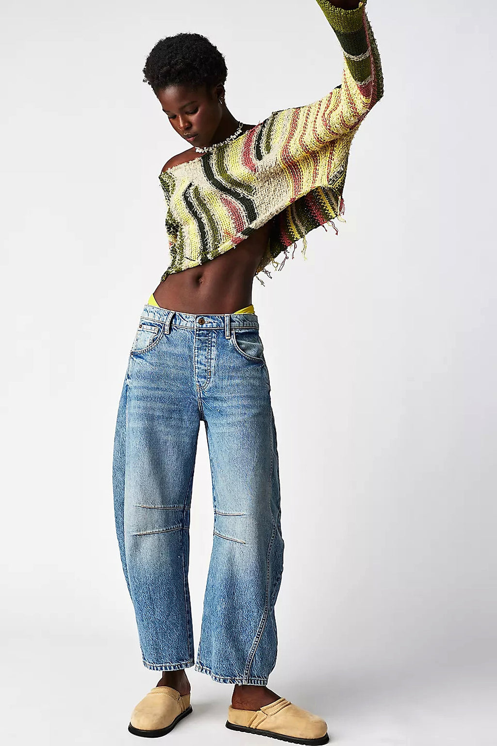 European And American Fashion Casual Women's Loose Wide-leg Pants Low Waist Washed Old - enhanced image 19