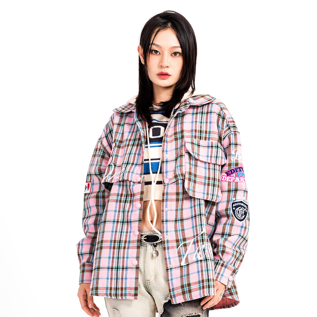 Fashion Brand Plaid Long Sleeve DressShirt Coat Jacket Men & Women - enhanced image 19