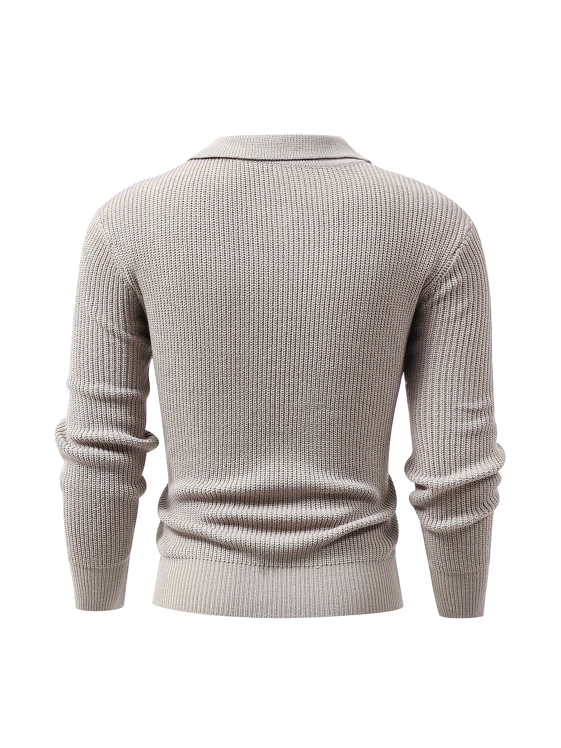 Fashion Solid Color Simple Men's Knitwear Cardigan Sweater Coat - enhanced image 19