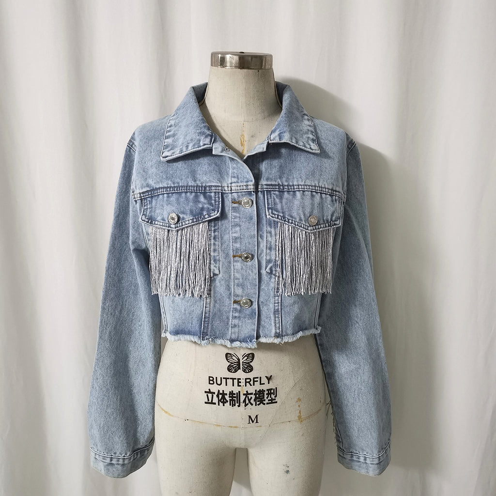 A1. Fashion Tassel Stitching Do The Old Cowboy Jacket For Women - enhanced image 19