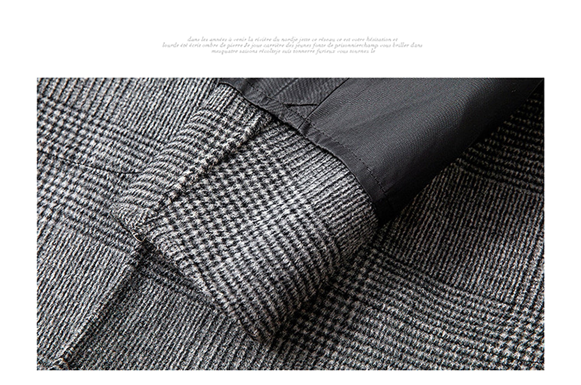 Houndstooth reversible men's plaid woolen trench coat - enhanced image 19