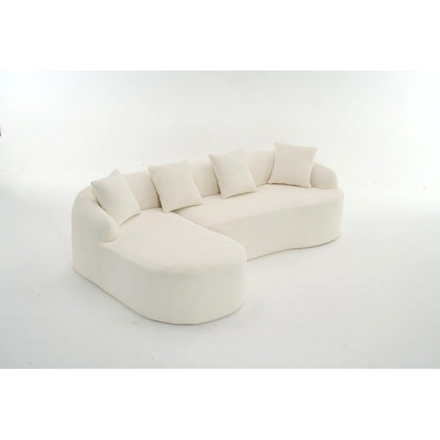 LuxeForm™ – Grey Compression Sofa with Chaise Lounge & 4 Pillows (US Warehouse) - enhanced image 19