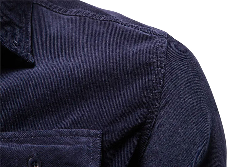 Men DressShirt College Tops Longsleeve Blue - enhanced image 19