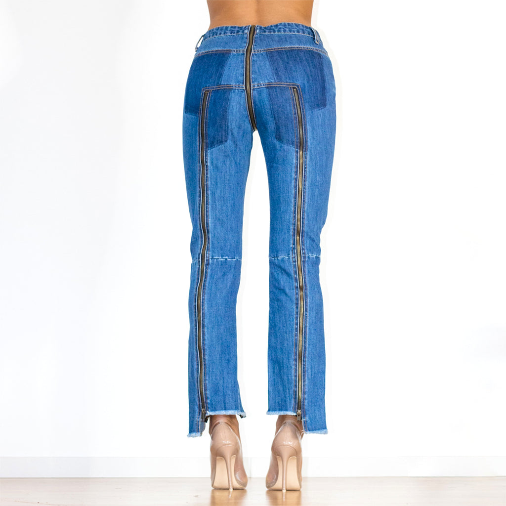 Shascullfites Melody Women Zipper Jeans Women Unique Dark Blue Denim Pants Hot Streetwear Party Club Dance Pants - enhanced image 19