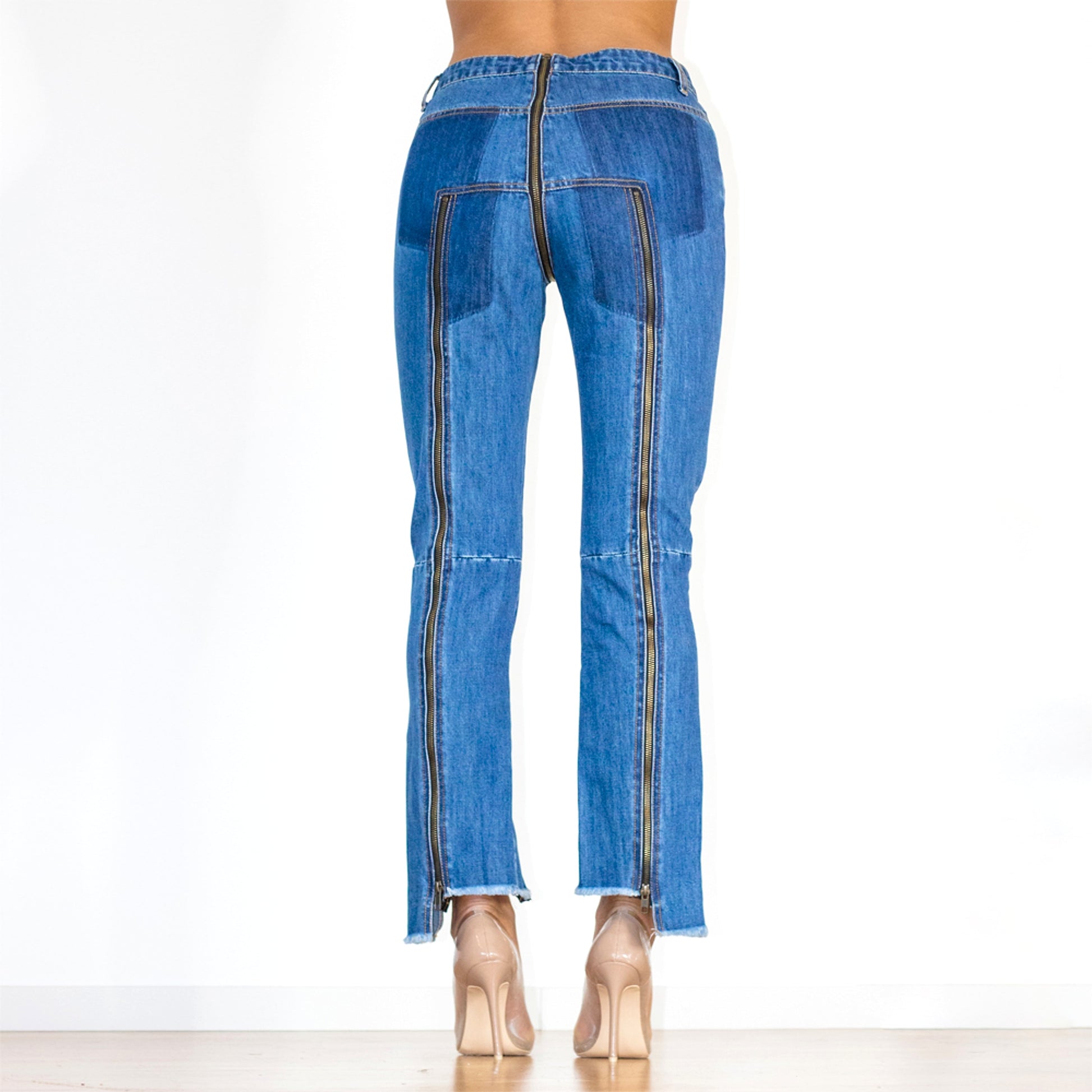 Shascullfites Melody Women Zipper Jeans Women Unique Dark Blue Denim Pants Hot Streetwear Party Club Dance Pants - enhanced image 19
