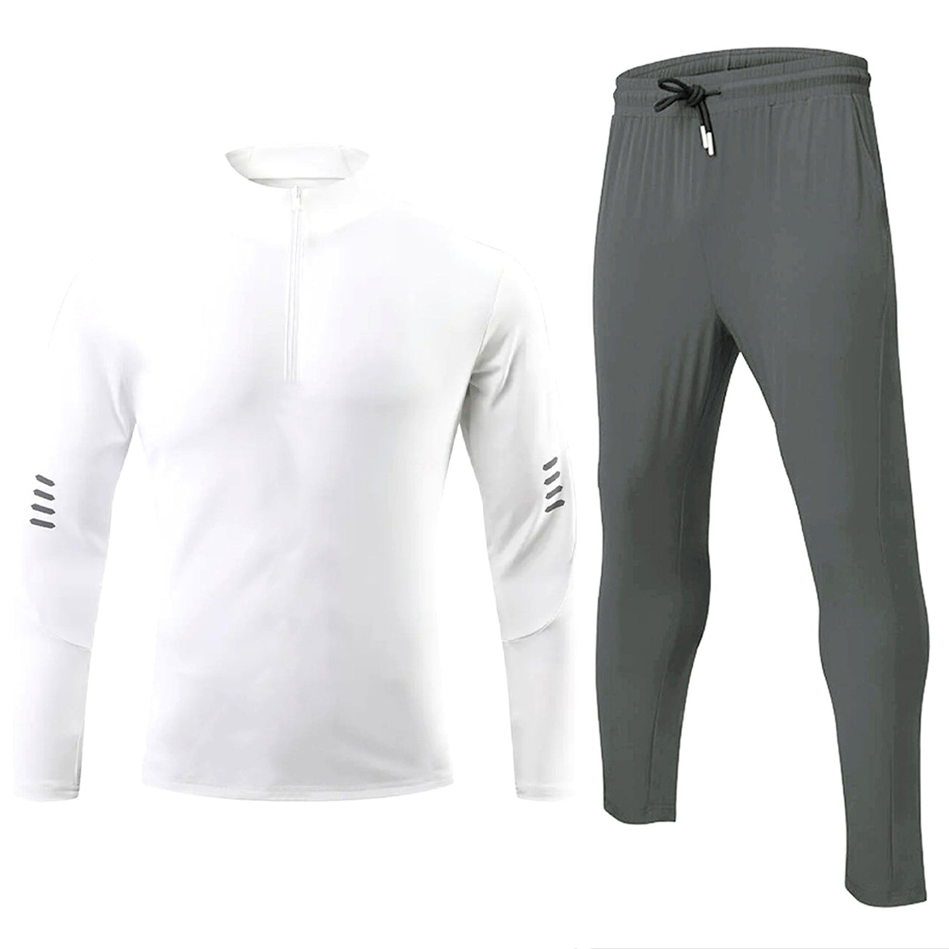 Sports Fitness Men's Long Sleeve Top Zip-up Shirt Trousers Two-piece Suit - enhanced image 19