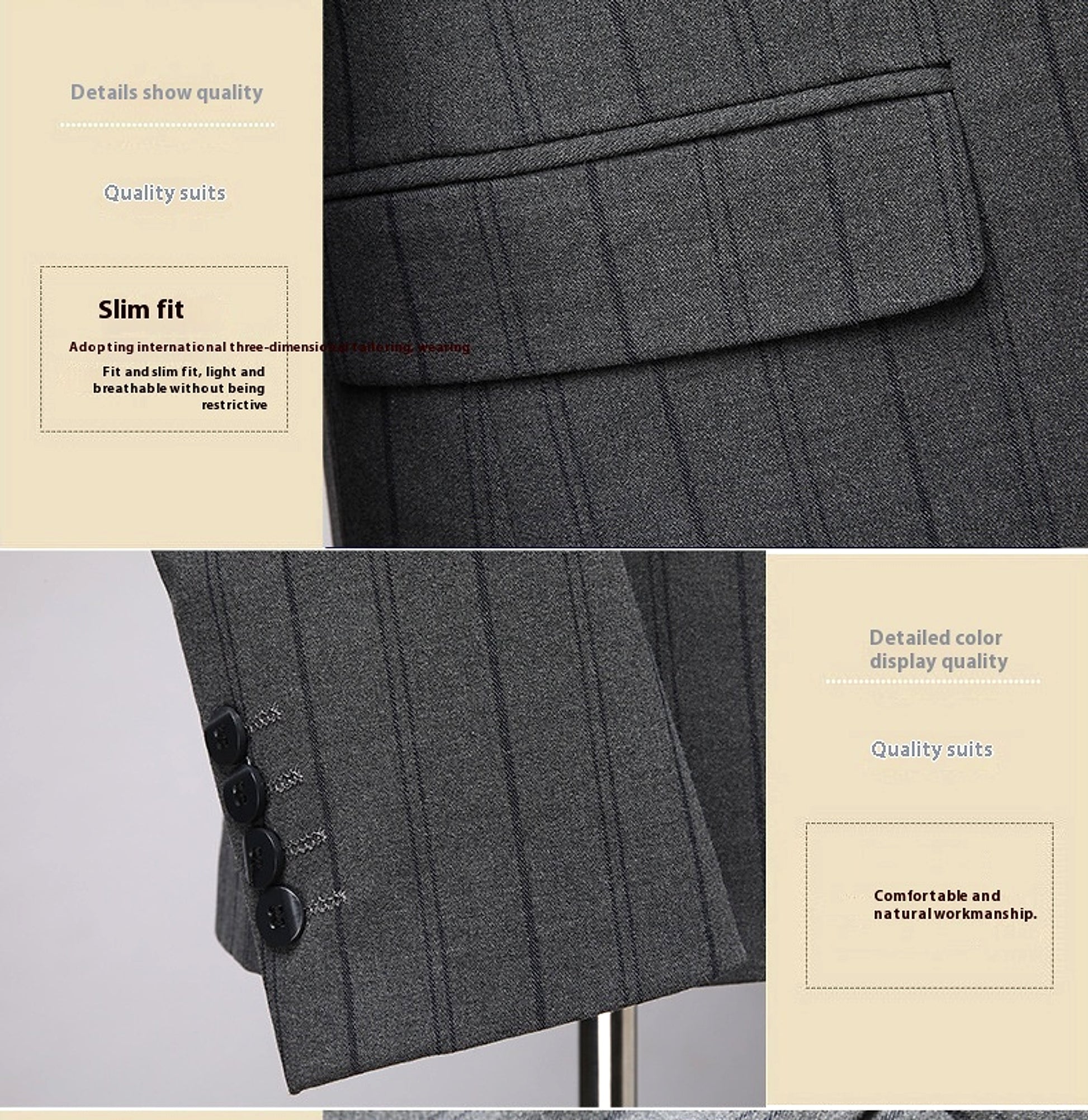 Graysven™ – Slim Striped Wedding & Business Suit - enhanced image 19