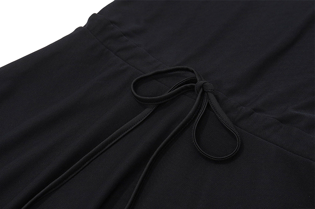 Temperament Crew Neck Horn Long Sleeve Mesh Dress Skinny Skirt - enhanced image 19