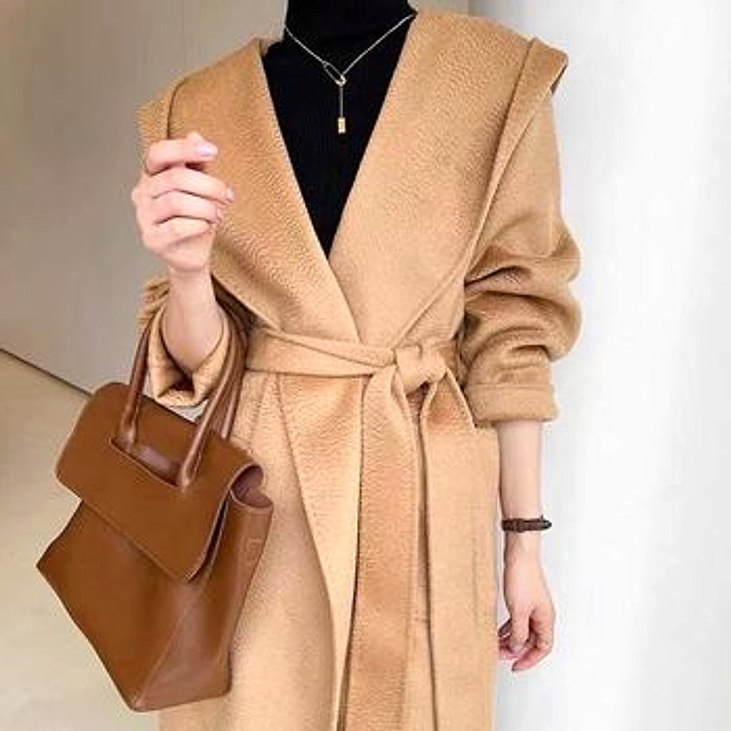 Water Ripple Cashmere Women's Long Reversible Coat – Luxury & Versatility - enhanced image 19