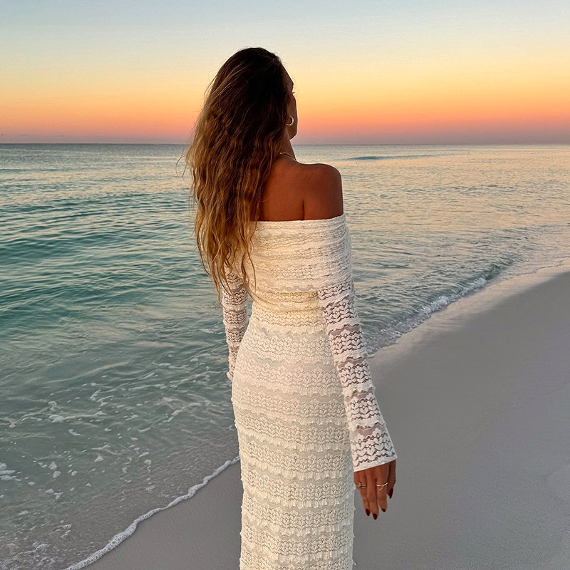 25 Edition – Elegant Off-Shoulder Lace Maxi Dress (Socialite Style) - enhanced image 20