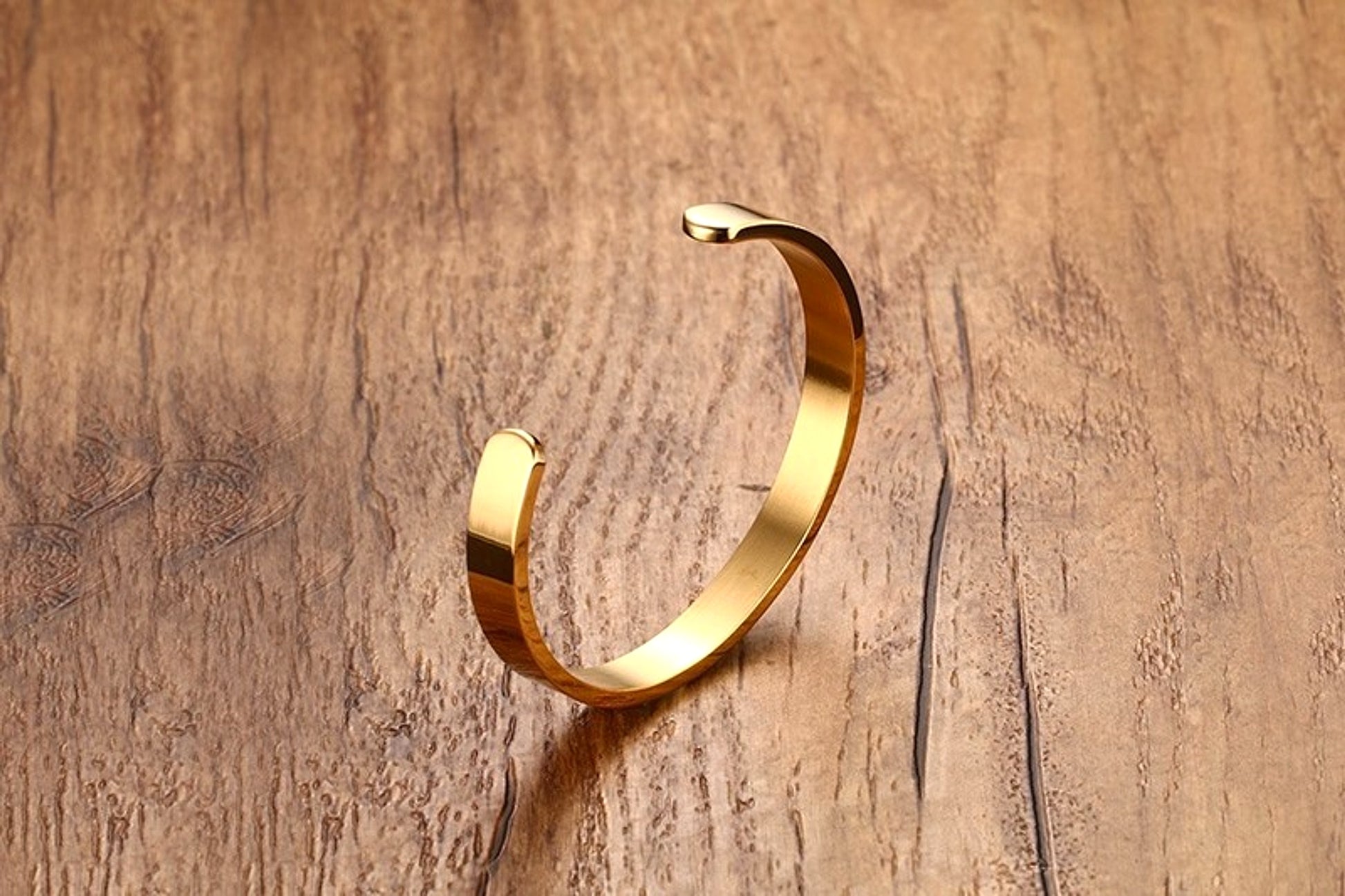 Can Be Engraved Light Body Opening Titanium Steel Men's Bracelet - enhanced image 20