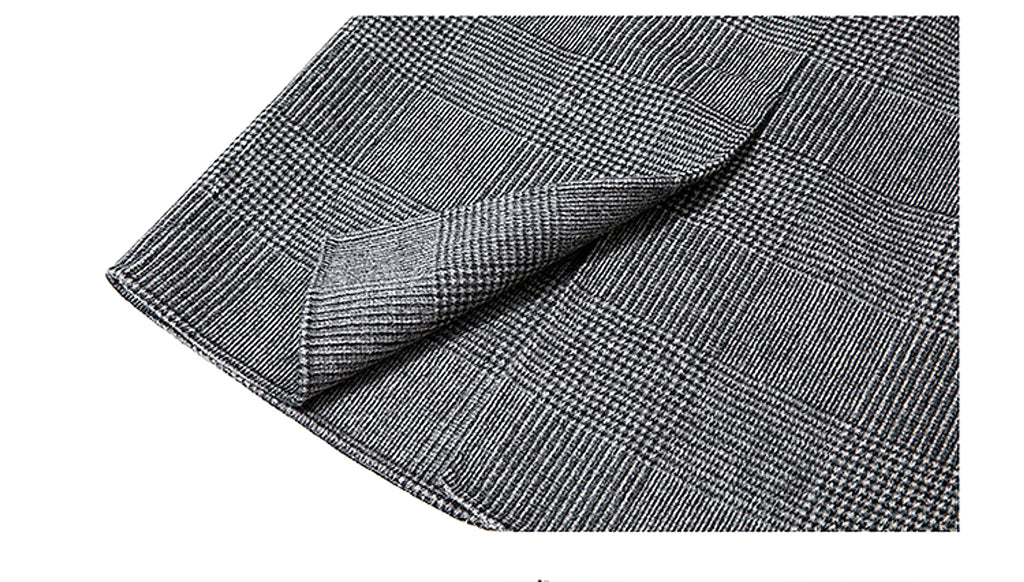 Houndstooth reversible men's plaid woolen trench coat - enhanced image 20